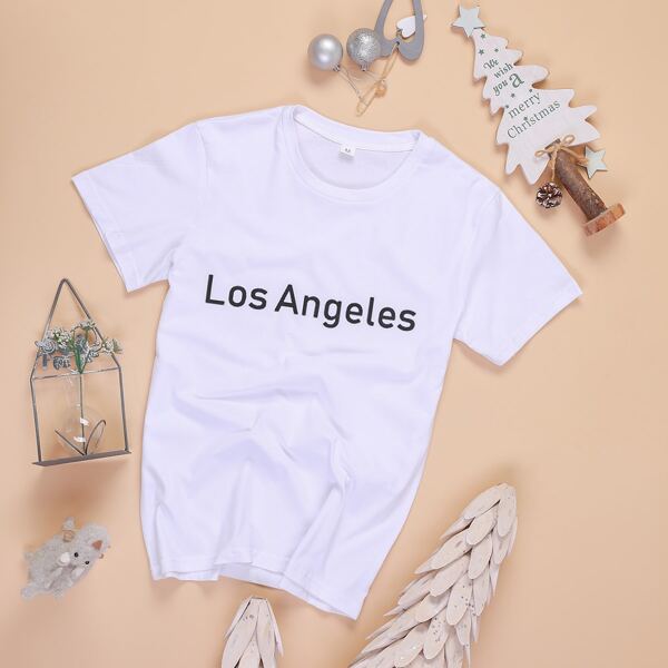

Men Letter Graphic Tee, White