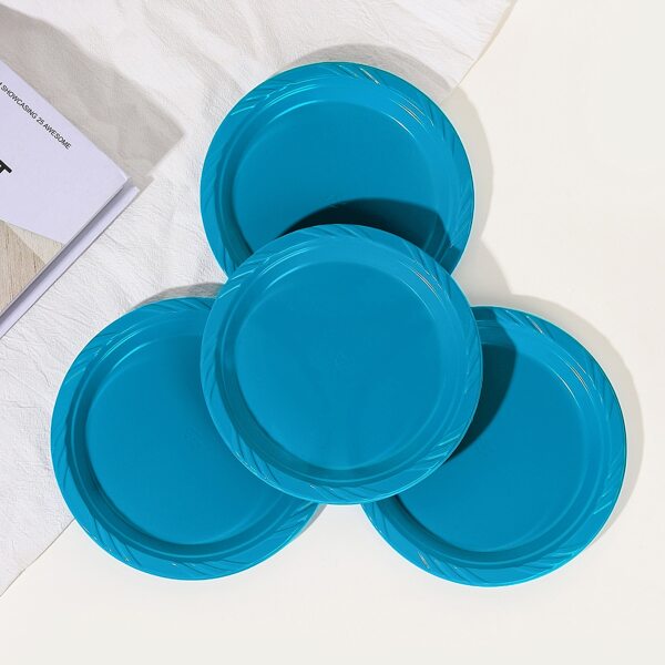 

10pcs Plain Disposable Plate, Blue