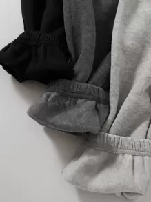 SHEIN Unity 3pcs Space Dye Drawstring Slant Pocket Joggers - Multicolor - View 4