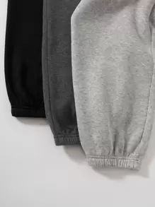 SHEIN Unity 3pcs Space Dye Drawstring Slant Pocket Joggers - Multicolor - View 5