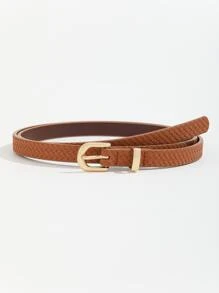 Đai khóa PU có lỗ đục lỗ - màu nâu - Xem 1