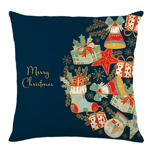 

Christmas Pattern Outdoor Waterproof Cushion Cover Without Filler, Multicolor