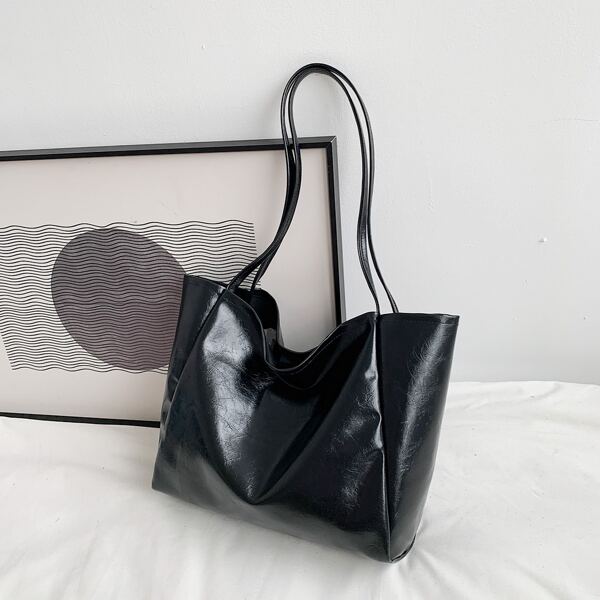 

Large Capacity Shoulder Tote Bag, Black