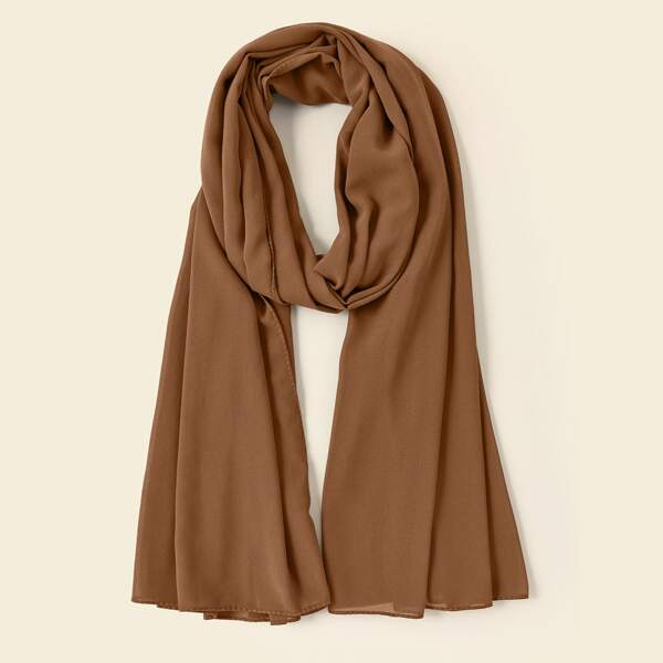 

Simple Plain Scarf, Mocha brown