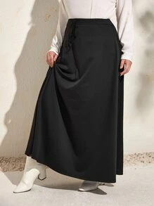 EMERY ROSE Váy Plus Size màu trơn Giải trí - màu đen - Xem 2