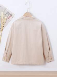 Niñas Cazadora con parche de bolsillo - Caqui - Ver 2