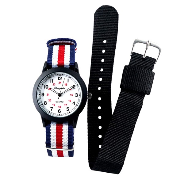 

Men Round Pointer Quartz Watch With Replacement Strap