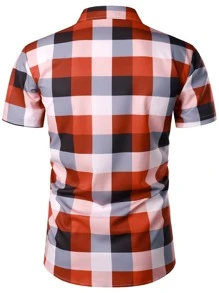 Manfinity 男士格紋印花襯衫 - 彩色 - 查看 2