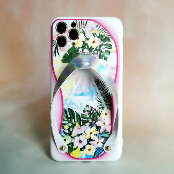 

Floral Flip Flop Design Hand Strap Phone Case, Multicolor