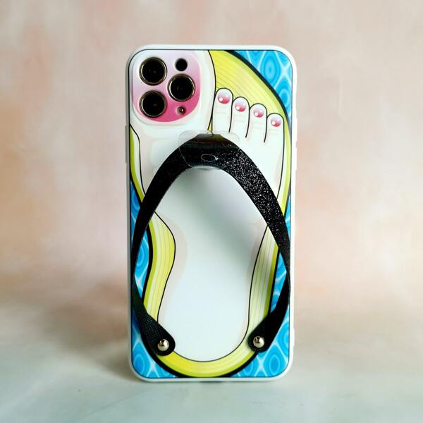

Flip Flop Design Hand Strap Phone Case, Multicolor