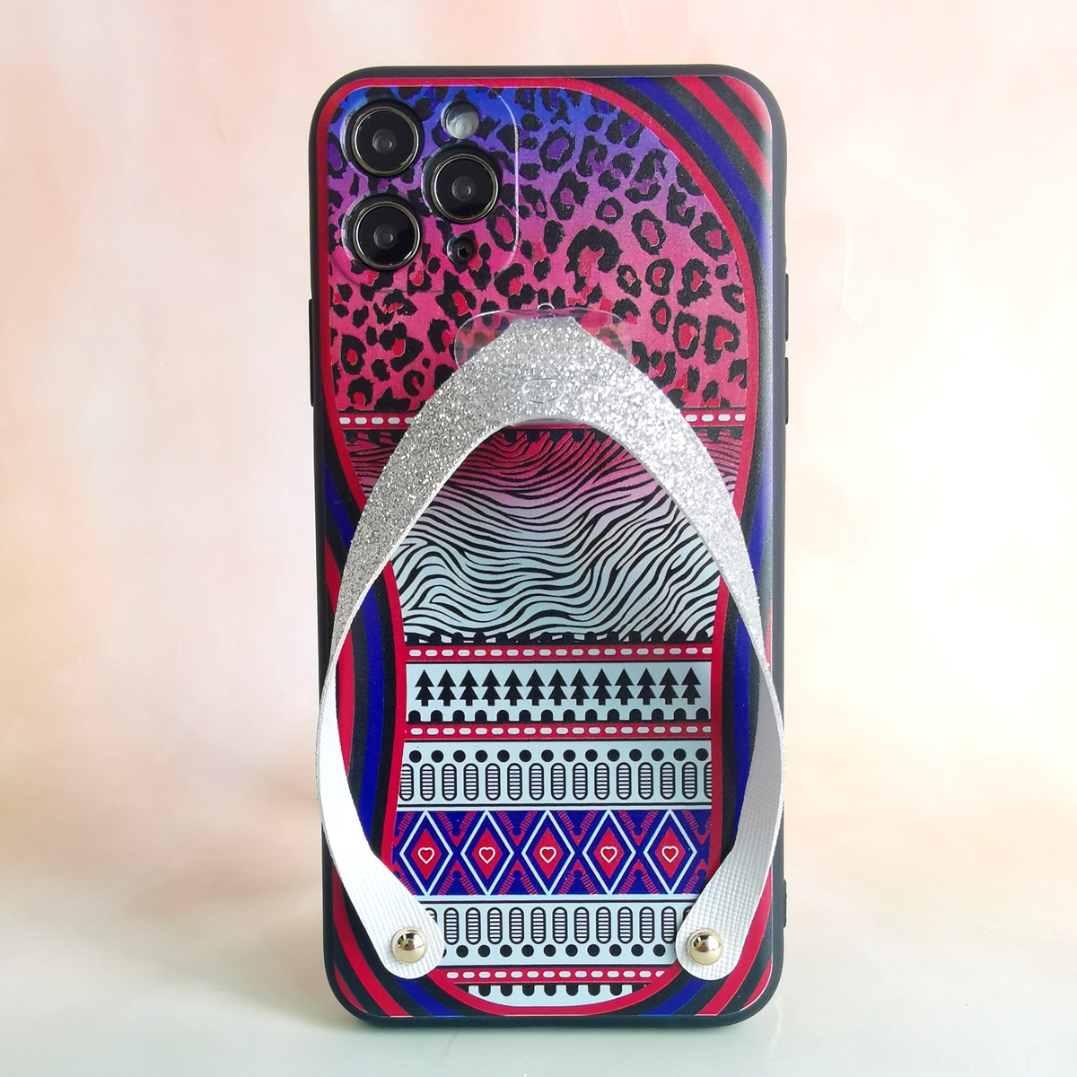 Чехол для телефона с ручным ремешком с леопардовым принтом Вьетнамки