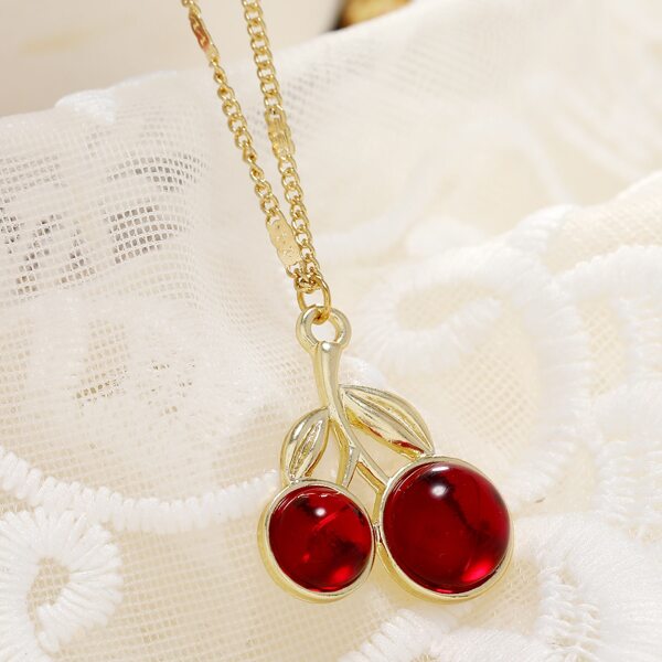 

Cherry Pendant Necklace, Multicolor