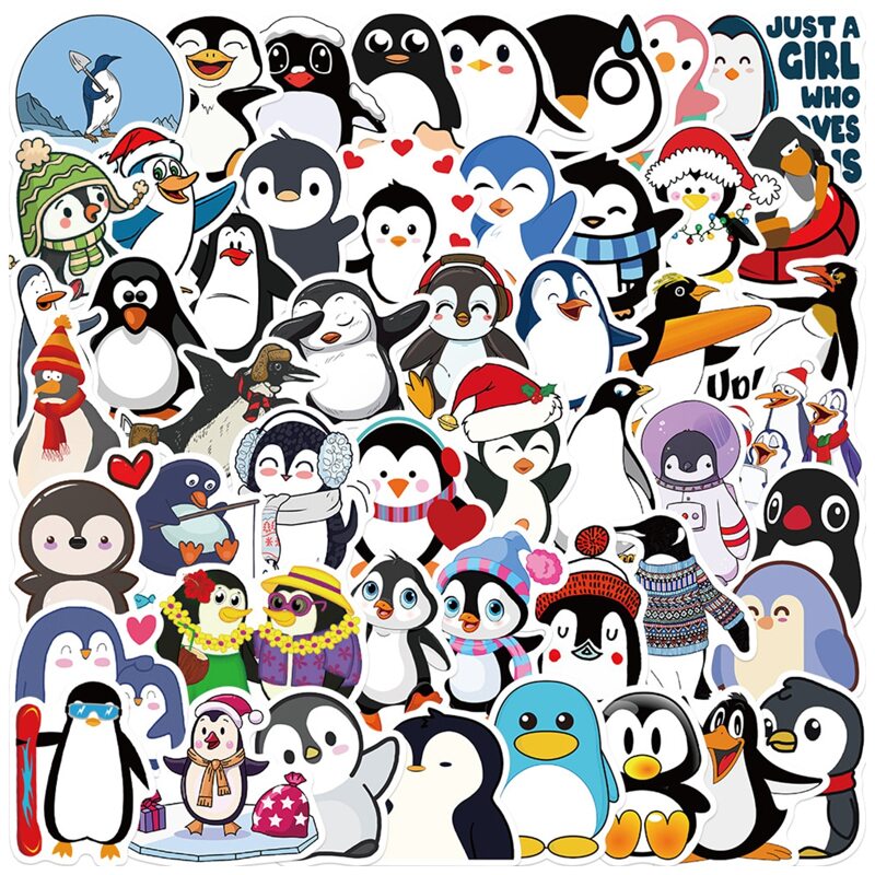 

50pcs Penguin Print Sticker, Multicolor