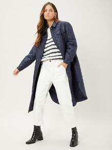 MOTF PREMIUM RELAXED FIT CABLE KNIT JUMPER - Blue and White - View 3