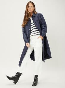 MOTF PREMIUM RELAXED FIT CABLE KNIT JUMPER - Blue and White - View 4