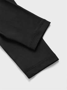 Fitness 男友风男式字母图案抽绳连帽运动夹克 - 黑色 - 查看 4