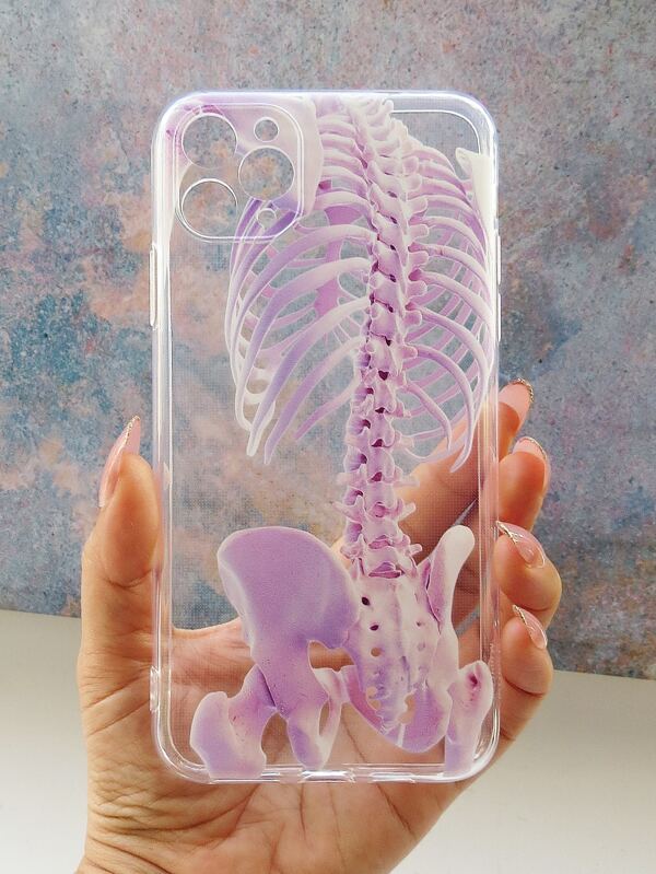 Skeleton Pattern Clear Phone Case