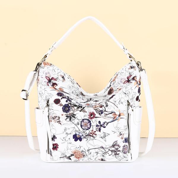 

Floral Graphic Shoulder Bag, Multicolor