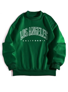 SHEIN EZwear 字母图案立领保暖内衬连帽衫毕业典礼、返校服装、毕业典礼、女士教师服装、返校套头衫秋季服装