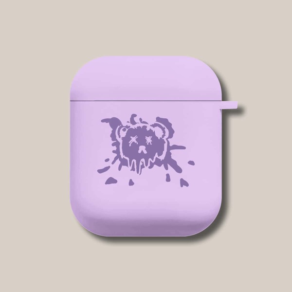 

Чехол для Airpods с мультипликационным узором, Пурпурный