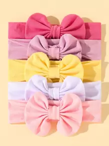 5入組嬰兒蝴蝶結裝飾髮帶 - 彩色 - 查看 1