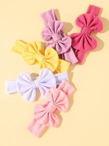 5入組嬰兒蝴蝶結裝飾髮帶 - 彩色 - 查看 4