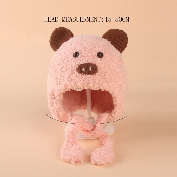 

Baby Cartoon Design Fuzzy Hat, Pink