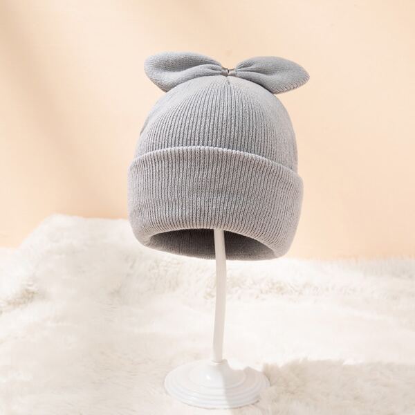 

Baby Bow Decor Beanie, Grey