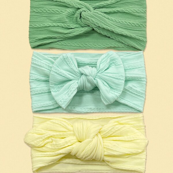 

3pcs Baby Bow Decor Hair Band, Multicolor