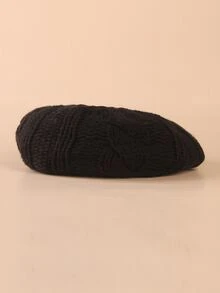 Bebé Boina unicolor tejido - Negro - Ver 2