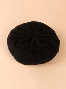 Bebé Boina unicolor tejido - Negro - Ver 3