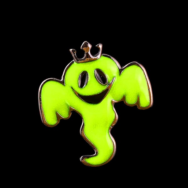 

Men Halloween Ghost Design Brooch, Green
