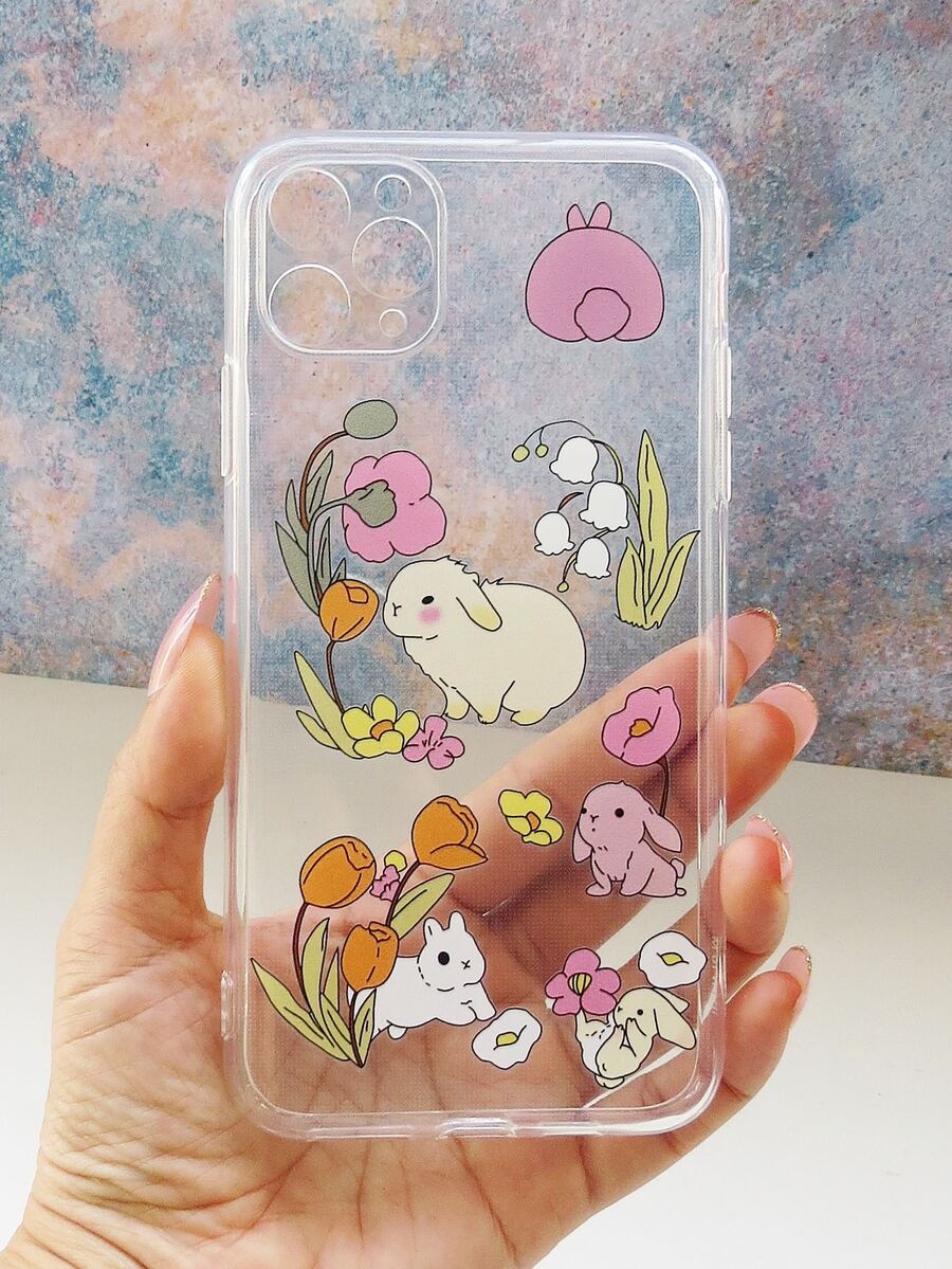 Funda de celular transparente con dibujos animados conejo - transparente - Ver 1