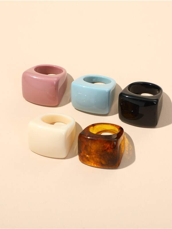 5pcs Resin Ring