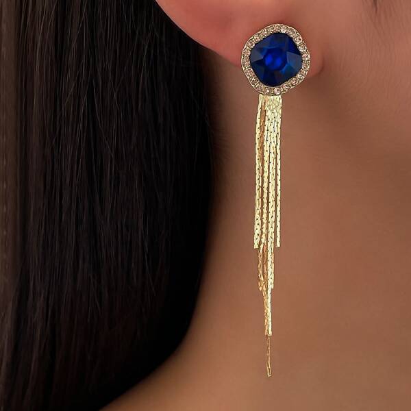 

Metallic Tassel Drop Earrings, Multicolor