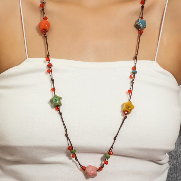 

Ceramic Bead Decor Necklace, Multicolor