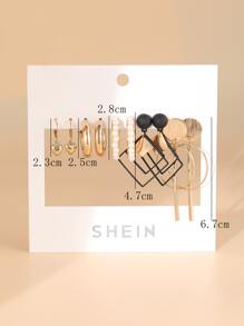 5對人造珍珠裝飾耳環 - 彩色 - 查看 3