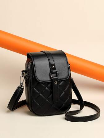 Mini Quilted Embossed Flap Crossbody Bag Lightweight Fashion College Work Business Commute Office Gift Pretty Wallet Pretty Purse Pretty Gift Teacher Gifts Gift For Girlfriend Women Gifts Side Bag Phone Purse Compatible With IPhone Bag Pouch Phone