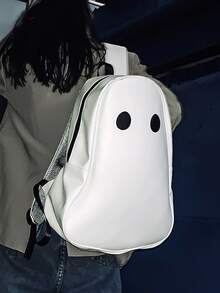 Mochila con diseño de dibujos animados - Blanco y Negro - Ver 2