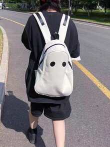 Mochila con diseño de dibujos animados - Blanco y Negro - Ver 6