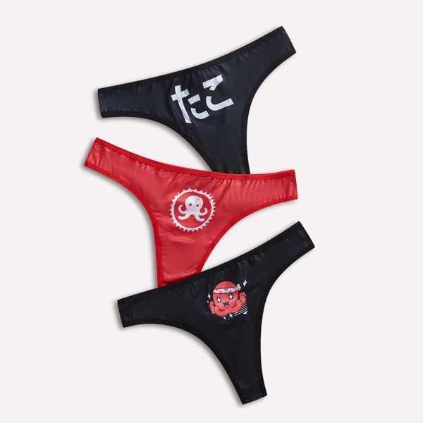 

3pack Cartoon Graphic Panty Set, Multicolor