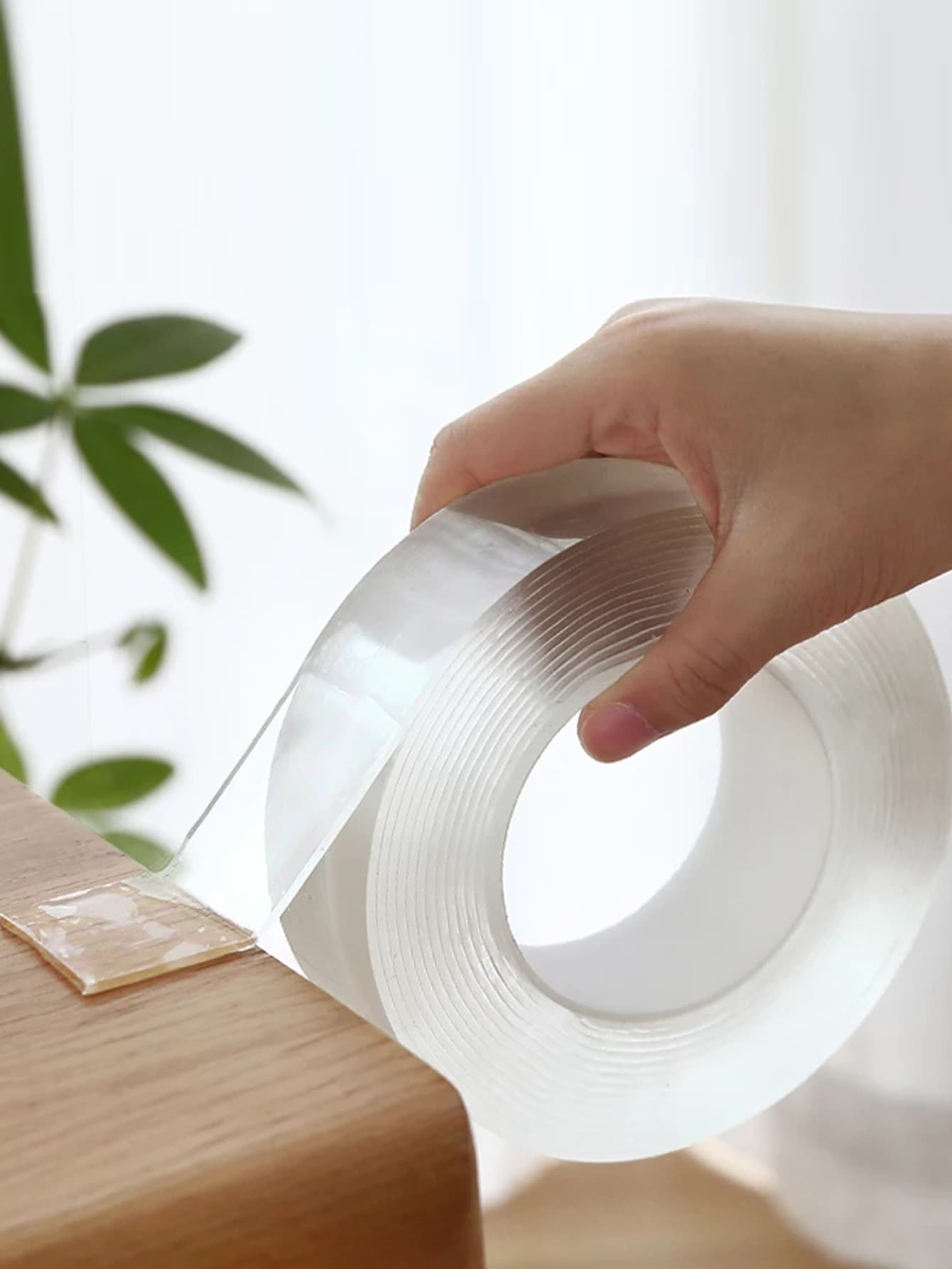 1Roll 9.85FT/3M Multipurpose Double Sided Adhesive Tape,Daily Clear Applicable Strong Ductility Sealing Strip Rubber Seal,Easy To Use Christmas For Holiday Gift Giving