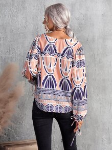 GENKIRA Áo sơ mi nữ Nút Hình học Giải trí - Nhiều màu - Xem 2