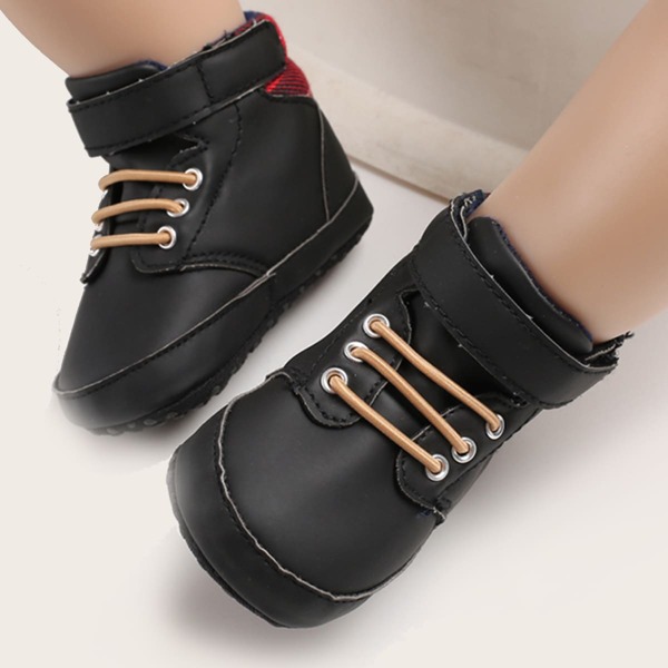 

Baby Minimalist Lace-up Front Combat Boots, Black