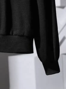 Toby Blessing Dolphin Print Drop Shoulder Sweatshirt - Black - View 5