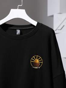 EricaRivera Embroidery Graphic Drop Shoulder Pullover - Black - View 3