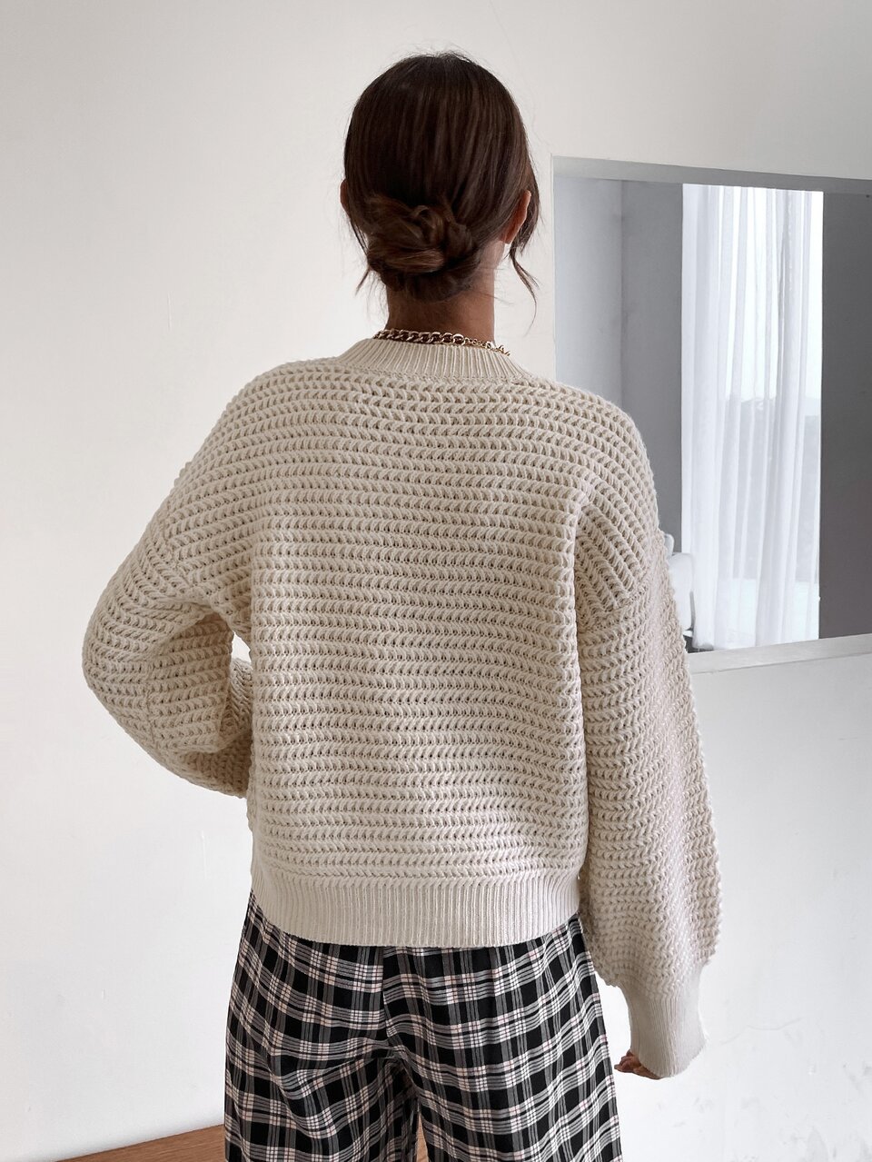 Solid Drop Shoulder Sweater