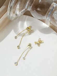 Hoa tai thả chi tiết nơ Valentine, Mẹ, Mẹ, Ngày của Mẹ, Quà tặng - Vàng - Xem 2