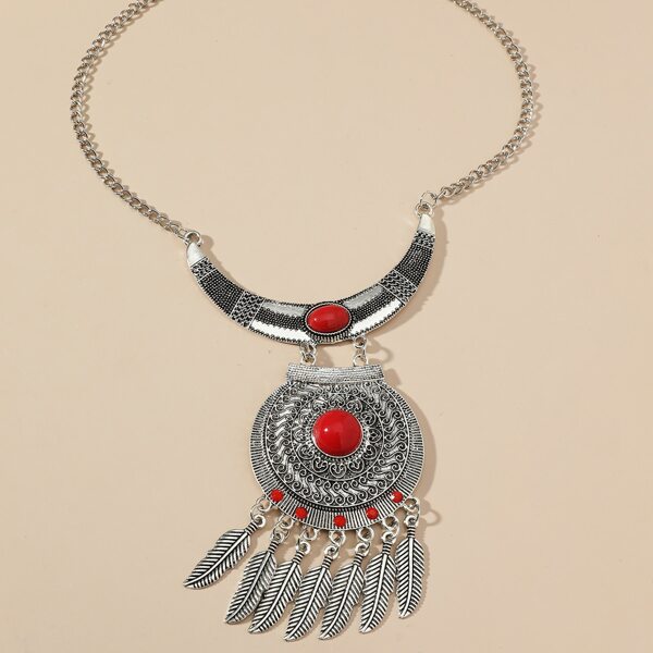

Feather Tassel Charm Necklace, Multicolor