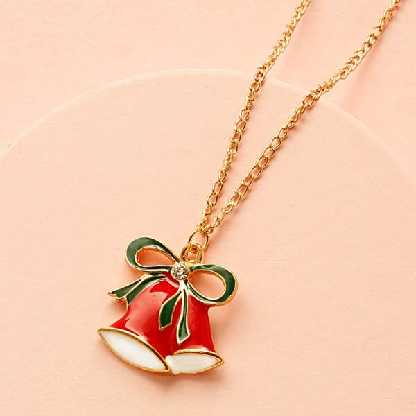 

Christmas Bell Charm Necklace, Multicolor
